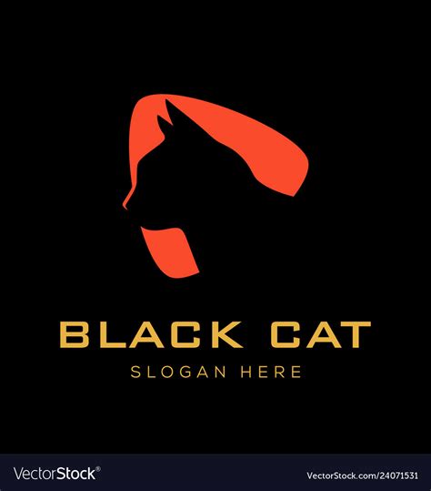 Black cat logo design Royalty Free Vector Image