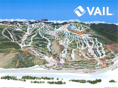 Vail Resort Ski Trail Map Ski Poster - Art Source International