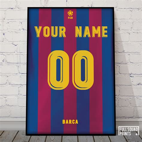 Personalised Barcelona Football Poster - Football Gifts, Football ...