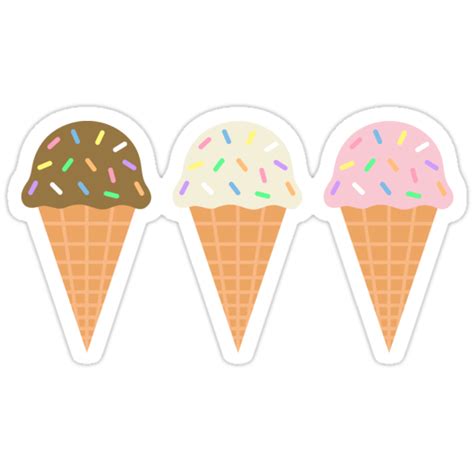 "Three Ice Cream Cones" Stickers by Macbrittdesigns | Redbubble