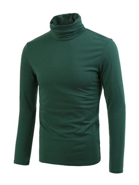 Unique Bargains - Unique Bargains Men's Lightweight Long Sleeve Pullover Top Turtleneck T-shirt ...