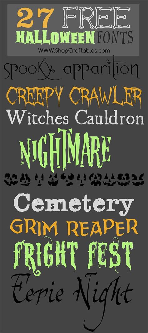 Craftspiration Post - Free Halloween Fonts- ready to download! | Halloween fonts, Free halloween ...