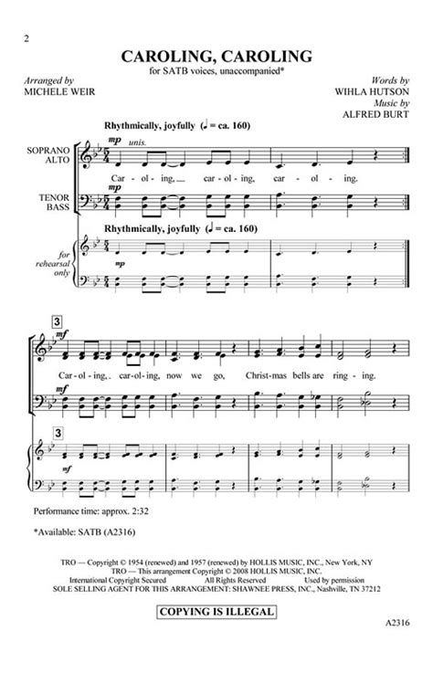 Caroling Caroling Sheet Music by Michele Weir (SKU: 35002929) - Stanton's Sheet Music