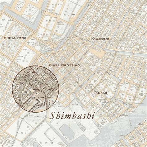 Shimbashi District, 1900-1950. | Old Tokyo