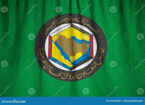 Closeup of Ruffled Gulf Cooperation Council Flag, GCC Flag Blowing in Wind Editorial Photography ...