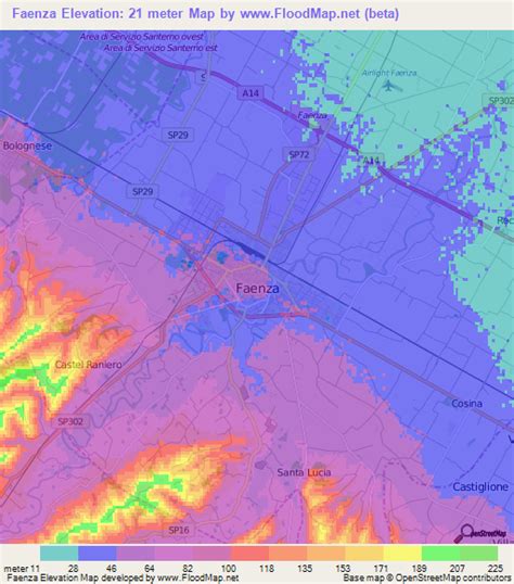 Elevation of Faenza,Italy Elevation Map, Topography, Contour