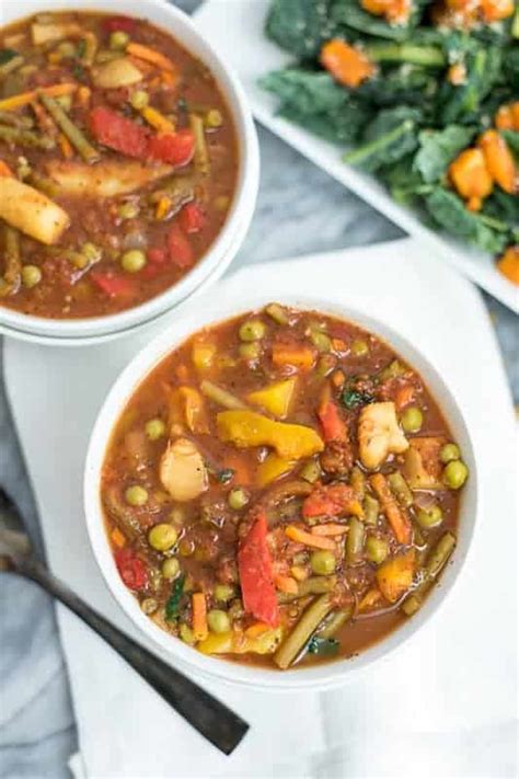 Simple Frozen Vegetable Soup (Vegan, Whole30) - Bites of Wellness