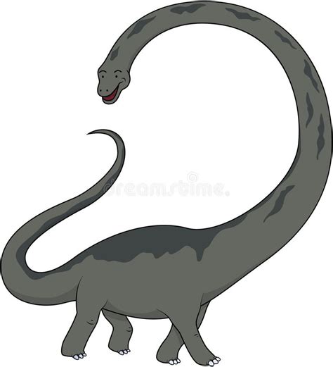 Long Neck Dinosaur Cartoon Color Illustration Stock Vector - Illustration of brontosaurus ...