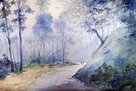 Watercolor Forest Landscape at PaintingValley.com | Explore collection ...