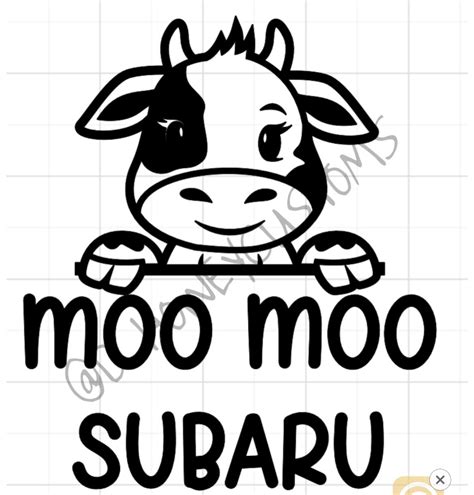 Moo Moo Subaru Decal - Etsy