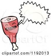 Cartoon of a Leg of Ham Thinking - Royalty Free Vector Illustration by lineartestpilot #1192014