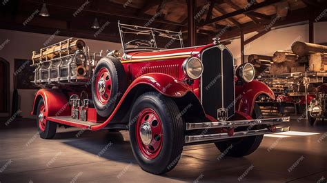 Premium AI Image | A Photo of a Vintage Fire Engine on Display at a ...