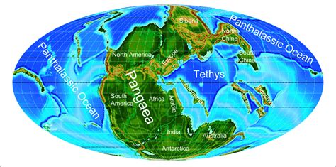 | Palaeogeographic map for the late Permian-Early Triassic (250 Ma)... | Download Scientific Diagram