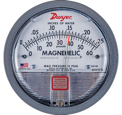 Shop at an Honest Value Dwyer 2000-00 Magnehelic 0-0.25" w.c Pressure Gauge NEW NIB Magnahelic ...