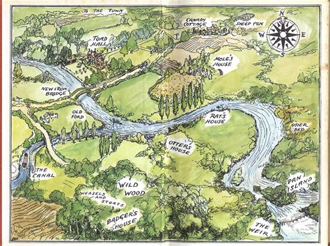 Winds in the Willows, ill par Shepard | Nursery art map, Fantasy map, Map art