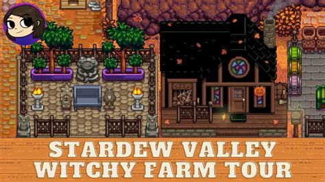 Stardew Valley: Witch Themed Hilltop Farm Tour (100% Perfection, Light Mods) - YouTube