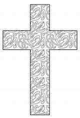 Cross Outline Coloring Page sketch template