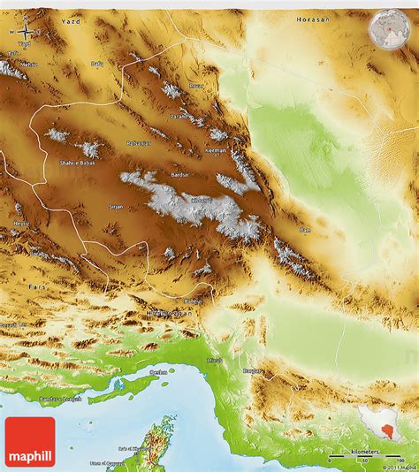 Physical 3D Map of Kerman