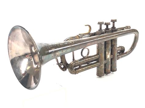 Lot - ANTIQUE FRANK HOLTON CHICAGO SILVER CORNET TRUMPET