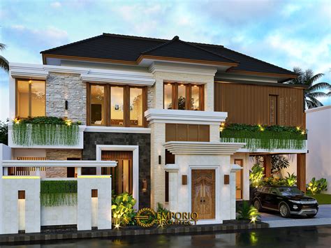 Desain Rumah Villa Bali 2 Lantai Bapak Anang di Yogyakarta - Tampak ...