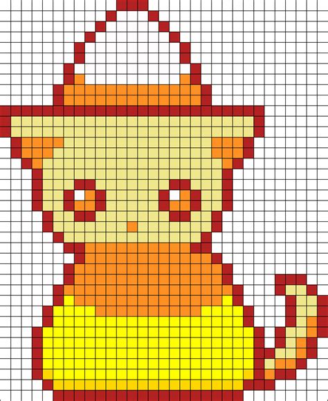 Cute Candy Corn Kitty Perler Bead Pattern | Bead Sprites | Holidays ...