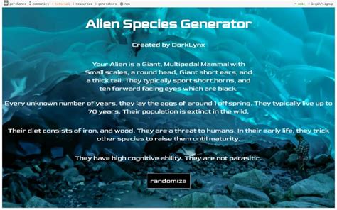 Alien Species Generator