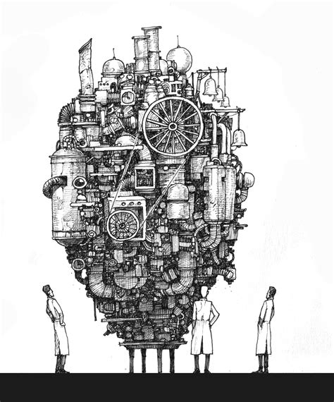 Steampunk Machine Drawing Sketches