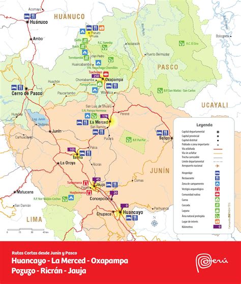 Mapa Huancayo - La Merced - Oxapampa - Pozuzo - Ricrán - Jauja by Visit Peru - Issuu