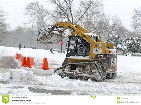 Equipment with Plow Cleans Snow on the Street, New York City Editorial ...