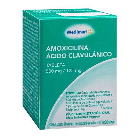 Amoxicilina/Ácido Clavulánico Medimart 500 mg/125 mg 10 tabletas | Walmart