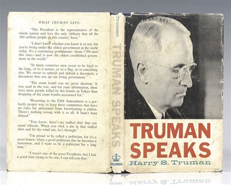 Truman Speaks Harry Truman First Edition Signed Rare