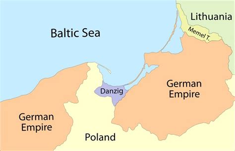 The Free State of Danzig - Gdansk Bay Borderlines 1939 | Danzig, Illustrierte karten, Preußen