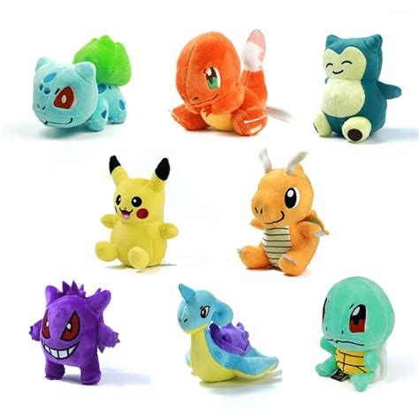 Mini Pikachu Figure Plush Doll Toy 5.5" Pikachu Charmander Gengar Bulbasaur Suicune Dragonite ...