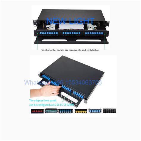 LC / SC / ST / FC Patch Panel Fiber Optic 24 Port 1U Black Standard Size