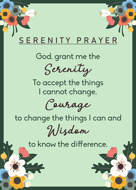 Printable serenity prayer long version catholic - ringsaki