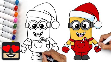 How To Draw Christmas Minion - YouTube