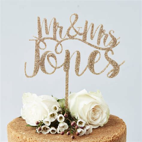 romantic personalised mr and mrs cake topper by sophia victoria joy | notonthehighstreet.com