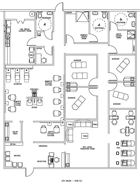 Salon & Spa Floor Plan Design Layout - 3105 Square Foot