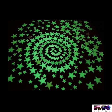 Fluorescent phosphorescent brights glow in the dark stars stickers