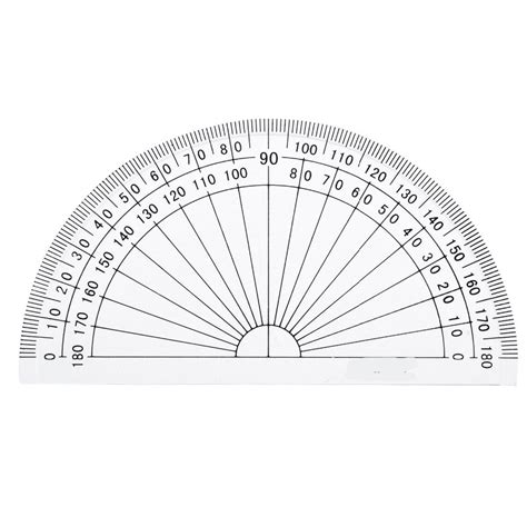 1 Piece Clear 180 Degree Protractor Angle Measurement Rulers School Supplies Stationery Ruler ...