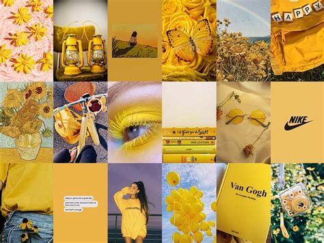 YELLOW WALL Collage Kit digital Download 105pcs Yellow - Etsy