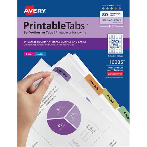 Avery Printable Self-Adhesive Tabs - Walmart.com