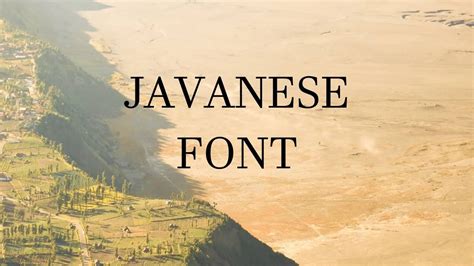 Javanese Font Free Download