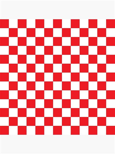 "Red Checkered Pattern" Poster by XanderOne | Redbubble