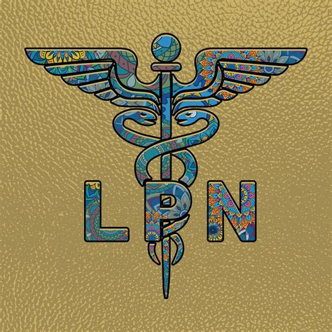 LPN Nurse, Medical symbol caduceus nurse practitioner LPN vector, coloring medical symbol with ...