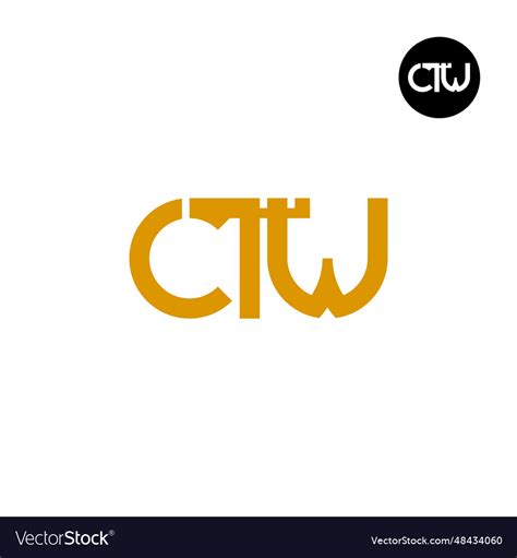 Letter ctw monogram logo design Royalty Free Vector Image