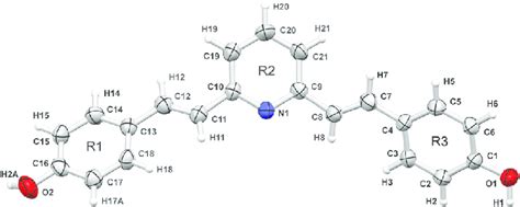 The molecular structure of B3 with the atomic numbering scheme and... | Download Scientific Diagram