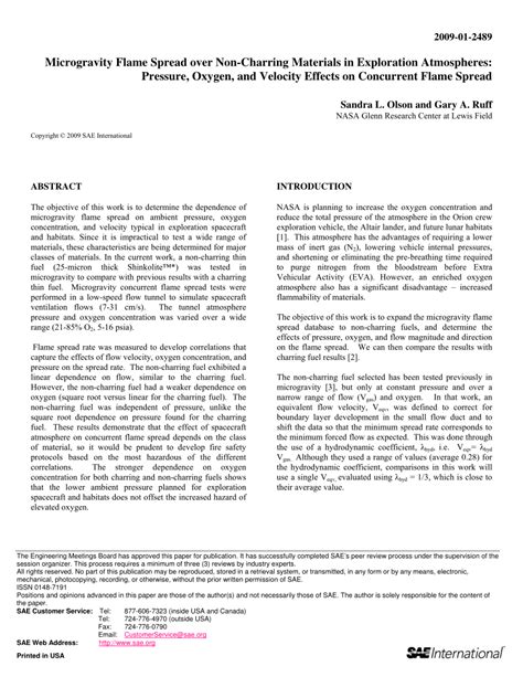 (PDF) Microgravity Flame Spread over Non-Charring Materials in Exploration Atmospheres: Pressure ...