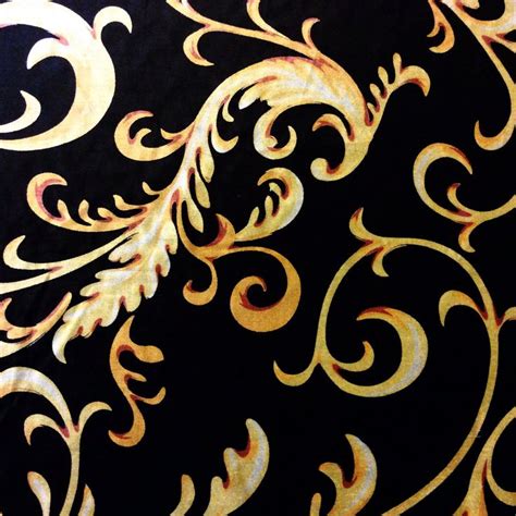 NL052 Italian Gold and Black Velvet Scroll Damask Upholstery Home Decor Fabric | Home decor ...