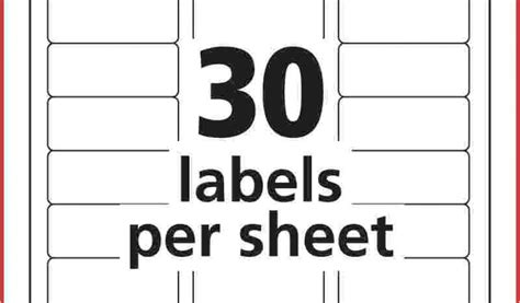 Avery Free Label Templates : Label Template 30 Per Sheet | printable label templates : 2 58 x 1 ...